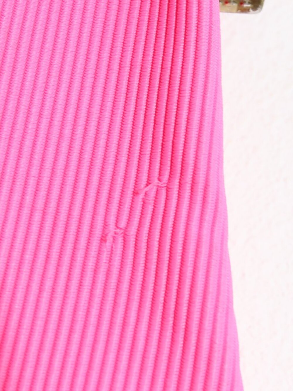 Beach Riot Celine One Piece Swimsuit Neon Pink Ribbed Cut Out Asymmetrical Large - Picture 7 of 16